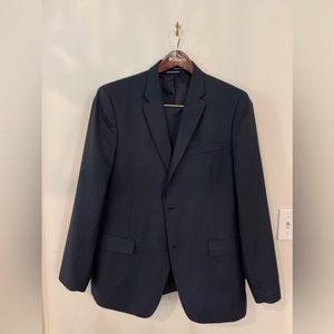 Navy Blue, Plaid Suit, Modern